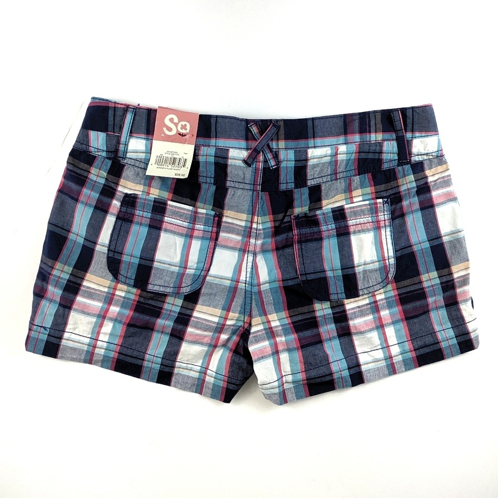 SO Plaid Blue Shorts 7 NWT - Picture 5 of 7
